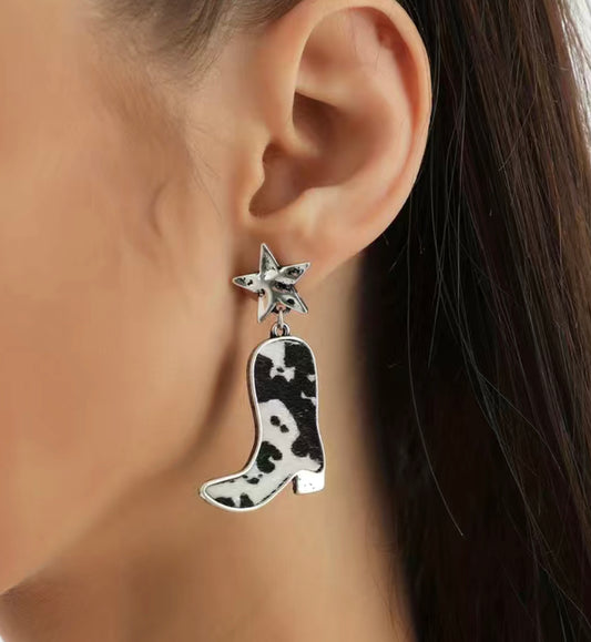 Western Cowboy boot earrings