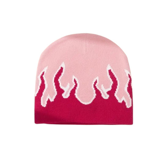 Pink and red Flame beanie