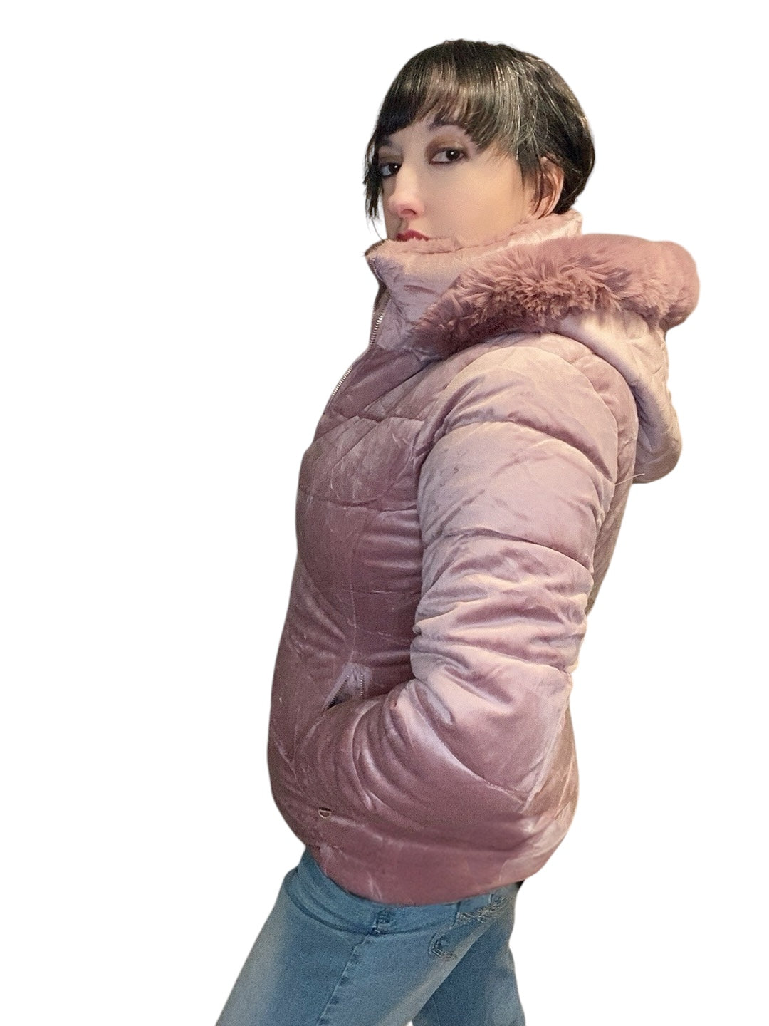 Valerie Velour Jacket: pink