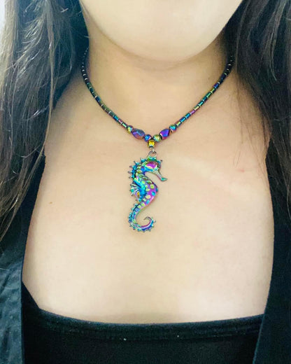 Colorful Sea Horse Necklace