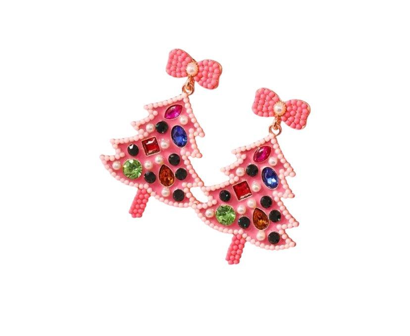 Pink Christmas Gem earrings