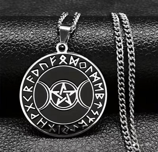 Triple Moon Pentagram Necklace