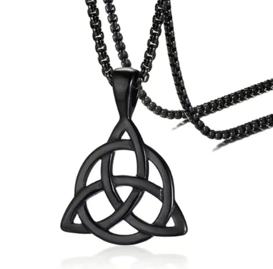 black Triquetra necklace