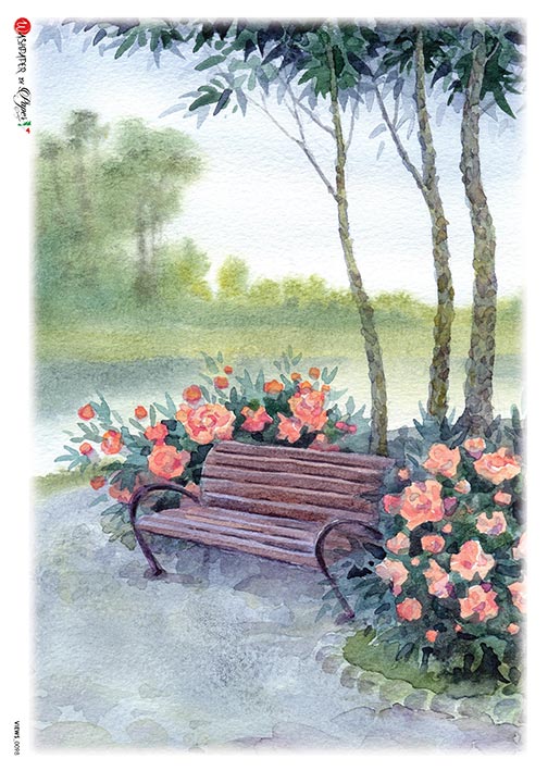 Lovely Park Bench Rice Paper