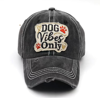 Dog vibes only hat- black