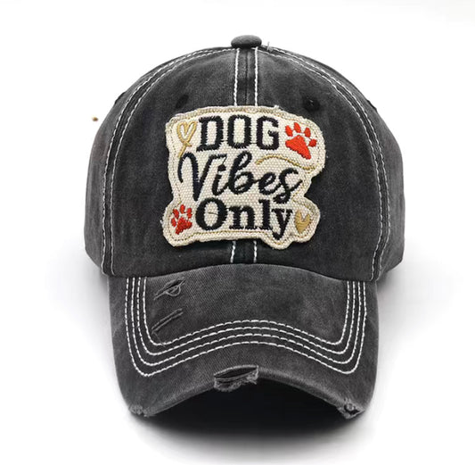 Dog vibes only hat- black