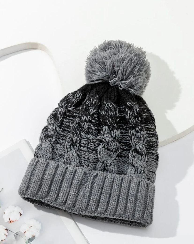 Gray ombre beanie