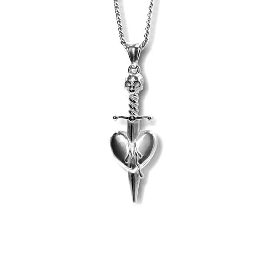 Dagger & heart necklace