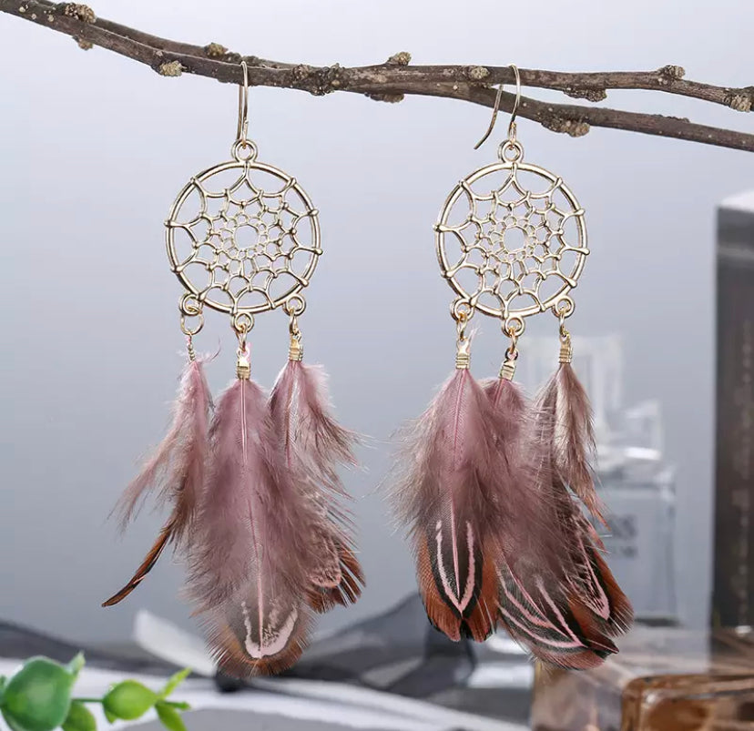 Feather Dreamcatcher earrings